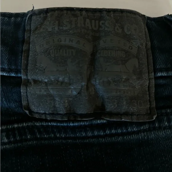 Men's LEVIS 514 Black Label Straight Fit 33 X 30 Dark Wash Stretch Jeans - Picture 6 of 15